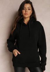 Czarna Bluza Bawełniana z Kapturem Marmi. Czarne bluzy damskie Renee, xl, bez wzorów, z bawełny, casualowe, bez ramiączek, z kapturem. Za 39.99 zł.