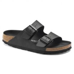 Klapki unisex Birkenstock Arizona Birkoflor. Czarne klapki damskie Birkenstock, bez wzorów, z materiału, bez zapięcia. Za 389.00 zł.