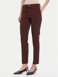 Rinascimento Chinosy CFC0126225003 Brązowy Slim Fit. Brązowe spodnie materiałowe damskie Rinascimento, bez wzorów, z syntetyku. Za 379.99 zł.
