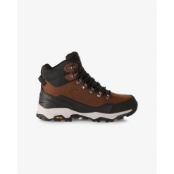 Unisex wysokie buty outdoorowe Kilpi TRACKER HIGH WP-U. Brązowe buty zimowe męskie Kilpi, bez wzorów, z nylonu, bez obcasa, bez zapięcia. Za 422.05 zł.