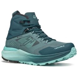 Buty trekkingowe damskie Tecnica Agate S Mid Gtx. Niebieskie obuwie trekkingowe damskie TECNICA, z materiału, za kostkę, bez zapięcia. Za 1,097.00 zł.