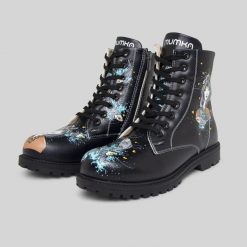 Mumka Shoes Botki traperki wegańskie kobieta i morze czarne Mumka-37. Czarne trapery damskie Mumka Shoes, bez zapięcia. Za 399.00 zł.