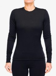 Bluza termoaktywna damska Super.natural Arctic230 Ls. Czarne bluzy damskie super.natural, l, bez wzorów, z materiału, bez ramiączek, bez kaptura. Za 359.99 zł.