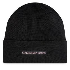 Czapka Calvin Klein. Czarne czapki damskie Calvin Klein, na zimę, bez wzorów. Za 179.99 zł.