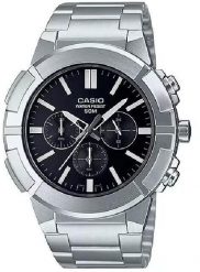 Zegarek Casio Collection Zegarek męski czarna tarcza 44 mm (MTP-E500D-1A). Czarne zegarki męskie Casio, bez wzorów. Za 397.99 zł.