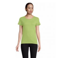 Dopasowana koszulka T-shirt z jerseyu dla kobiet Sol's Pioneer. Zielone bluzki damskie SOL'S, s, bez wzorów, z jersey, bez kołnierzyka, bez ramiączek. Za 30.50 zł.