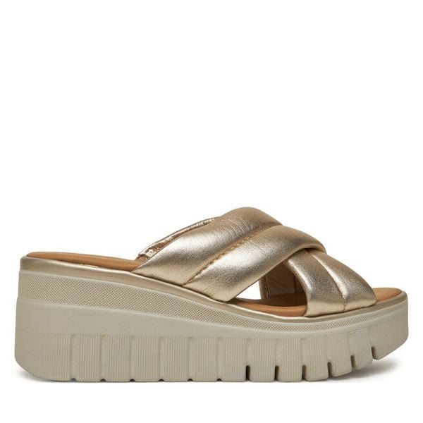 Klapki Tamaris. Żółte klapki damskie Tamaris, bez wzorów, bez obcasa, bez zapięcia. Za 349.99 zł.