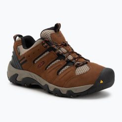 Buty trekkingowe męskie KEEN Headout Waterproof. Brązowe trekkingi męskie Keen, bez zapięcia. Za 409.99 zł.