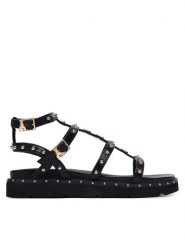 Patrizia Pepe Sandały PPJ398.31 Czarny. Czarne sandały damskie Patrizia Pepe, bez wzorów, ze skóry, bez obcasa, na płaskiej podeszwie, bez zapięcia. Za 489.99 zł.