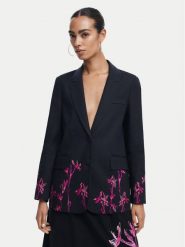 Desigual Marynarka 25SWEWX1 Czarny Regular Fit. Czarne marynarki i żakiety damskie Desigual, bez wzorów, z bawełny, bez kołnierzyka, bez ramiączek. Za 359.99 zł.