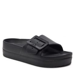 Klapki Big Star Shoes. Czarne klapki damskie BIG STAR SHOES, bez wzorów, retro, bez obcasa, bez zapięcia. Za 59.99 zł.