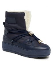Tommy Hilfiger Śniegowce Tommy Essential Snowboot FW0FW07504 Niebieski. Niebieskie śniegowce damskie Tommy Hilfiger, z materiału, bez zapięcia. Za 369.99 zł.