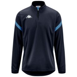Bluza dresowa 1/2 zip Kappa Dolvole. Niebieskie bluzy męskie Kappa, bez wzorów, z dresówki, sportowe, bez ramiączek, bez kaptura. Za 207.50 zł.