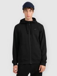 4F Bluza dresowa rozpinana z kapturem męska - czarna XL. Czarne bluzy męskie 4F, m, bez wzorów, z dresówki, bez ramiączek, z kapturem. Za 159.99 zł.