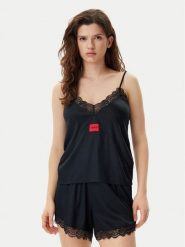 HUGO Koszulka piżamowa Red Label 50531653 Czarny Regular Fit. Czarne koszule nocne damskie Hugo, bez wzorów, z wiskozy, bez ramiączek. Za 149.99 zł.