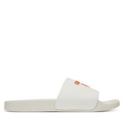Klapki Guess. Białe klapki męskie Guess, z aplikacjami, bez zapięcia. Za 109.99 zł.