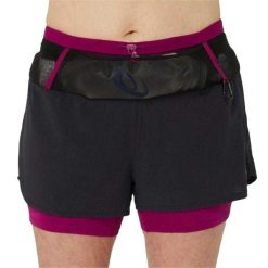Shorty Damskie 2 W 1 Fujitrail. Czarne szorty damskie Asics, bez wzorów, sportowe. Za 428.99 zł.