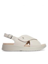 Caprice Sandały 9-28707-46 Biały. Białe sandały damskie Caprice, bez wzorów, ze skóry, bez obcasa, na płaskiej podeszwie, bez zapięcia. Za 276.99 zł.