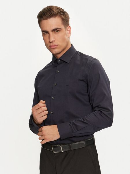 Michael Kors Koszula MK0DS01294 Granatowy Slim Fit. Niebieskie koszule męskie Michael Kors, m, bez wzorów, z bawełny, biznesowe, bez kołnierzyka, bez ramiączek. Za 199.99 zł.