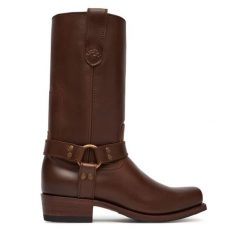 Oficerki Polo Ralph Lauren. Brązowe kozaki damskie Polo Ralph Lauren, bez wzorów, bez obcasa, na płaskiej podeszwie, bez zapięcia. Za 3,399.00 zł.