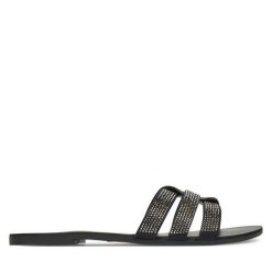 Klapki ONLY Shoes. Czarne klapki damskie ONLY Shoes, bez wzorów, bez obcasa, bez zapięcia. Za 79.99 zł.