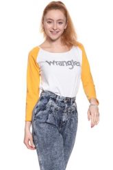 WRANGLER T SHIRT DAMSKI RAGLAN CROP LS TEE WHITE W718CF912 112130920. Białe t-shirty damskie Wrangler, s, bez wzorów, bez kołnierzyka, bez ramiączek. W wyprzedaży za 39.99 zł.