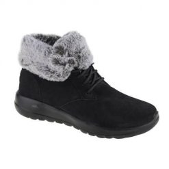 Buty trekkingowe damskie Skechers ON The GO Joy Plush Dreams. Czarne obuwie trekkingowe damskie Skechers, z materiału, za kostkę, bez zapięcia. Za 299.00 zł.
