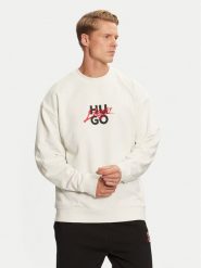 Hugo Bluza Dlongny 50521081 Écru Relaxed Fit. Bluzy męskie Hugo, m, bez wzorów, z bawełny, bez ramiączek, bez kaptura. Za 599.99 zł.