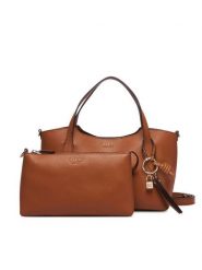 Guess Torebka HWBG97 35060 Brązowy jasny. Brązowe shopperki damskie Guess, z aplikacjami, ze skóry, bez dodatków. Za 584.99 zł.