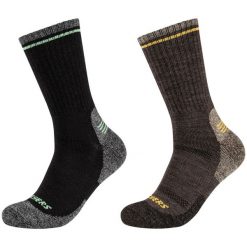 Skarpetki sportowe dla dorosłych 2PPK Men Trail Wool Socks. Czarne skarpety męskie Skechers, bez wzorów, z elastanu. Za 99.99 zł.