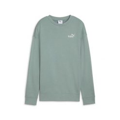 Damska luźna bluza z okrągłym dekoltem i małym logo No.1 ESS PUMA Green Moon. Zielone bluzy damskie Puma, m, bez wzorów, eleganckie, bez ramiączek, bez kaptura. W wyprzedaży za 144.00 zł.