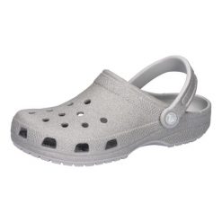 Buty do chodzenia damskie Crocs Classic Glitter Clog. Szare obuwie trekkingowe damskie Crocs, z materiału, bez zapięcia. Za 159.00 zł.