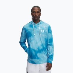 Bluza męska Under Armour Rival LW Graphic Hoodie. Niebieskie bluzy męskie Under Armour, m, bez wzorów, bez ramiączek, bez kaptura. Za 189.99 zł.