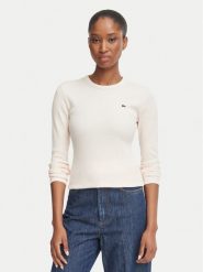 Lacoste Bluzka TF1692 Różowy jasny Slim Fit. Czerwone bluzki damskie Lacoste, bez wzorów, z bawełny, bez kołnierzyka, bez ramiączek. Za 364.99 zł.