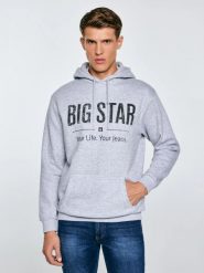 Bluza męska z kapturem z logo BIG STAR szara Ashlyno 901. Szare bluzy męskie BIG STAR, l, bez wzorów, z dresówki, z kapturem. W wyprzedaży za 199.99 zł.