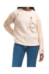 Bluza polarowa damska Champion Crewneck Polartec. Białe bluzy damskie Champion, l, bez wzorów, z materiału, bez ramiączek, bez kaptura. Za 223.49 zł.