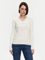 Guess Sweter W5GR19 Z2NQ2 Écru Regular Fit. Swetry nierozpinane damskie Guess, xs, z aplikacjami, z wiskozy, bez kołnierzyka, bez ramiączek. Za 189.99 zł.