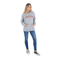 Bluza damska z kapturem Hurley Os University. Szare bluzy damskie Hurley, xs, bez wzorów, klasyczne, bez ramiączek, z kapturem. Za 246.50 zł.
