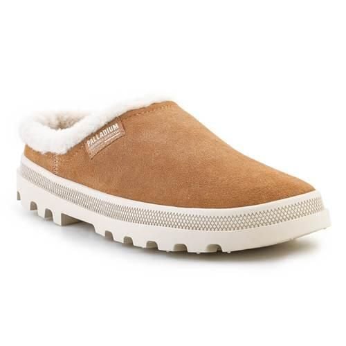 Klapki damskie Palladium Palla. Brązowe klapki damskie Palladium, bez wzorów, z materiału, bez obcasa, bez zapięcia. W wyprzedaży za 280.05 zł.