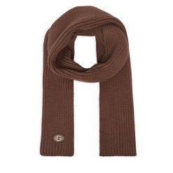 Szalik Guess. Brązowe szaliki damskie Guess, z aplikacjami. Za 234.99 zł.