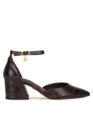 Nine West Czółenka WFA3358-1 Brązowy. Brązowe czółenka damskie Nine West, bez wzorów, ze skóry, bez obcasa, bez zapięcia. Za 229.99 zł.