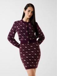 Guess Kardigan 167535 Bordowy Classic Fit. Czerwone kardigany damskie Guess, xxl, z aplikacjami, bez kołnierzyka. Za 435.00 zł.