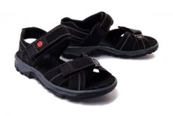 RIEKER 68851-02 black, sandały damskie. Czarne sandały damskie Rieker, bez wzorów, bez obcasa, bez zapięcia. Za 255.92 zł.