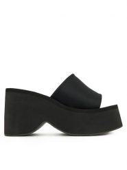 DeeZee Klapki E2485-1 Czarny. Czarne klapki damskie DeeZee, bez wzorów, z materiału, bez obcasa, bez zapięcia. Za 139.99 zł.