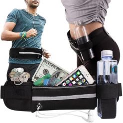 Nerka Saszetka Biodrówka na Pas Bidon Sportowa. Czarne saszetki i nerki męskie TRIZAND, bez wzorów. Za 21.90 zł.