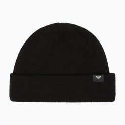 Czapka zimowa damska ROXY Folker Beanie. Czarne czapki damskie Roxy, na zimę, bez wzorów, z materiału. Za 99.99 zł.