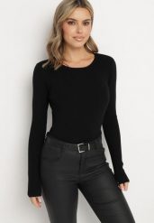Czarny Klasyczny Sweter z Modalem i Wiskozą Nalvere. Czarne swetry nierozpinane damskie Born2be, m, bez wzorów, z wiskozy, eleganckie, bez kołnierzyka, bez ramiączek. Za 59.99 zł.