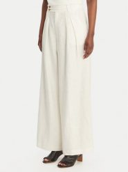 Eleh Spodnie palazzo SS260318 Biały Wide Leg. Białe spodnie materiałowe damskie Eleh, bez wzorów, ze lnu. Za 698.99 zł.
