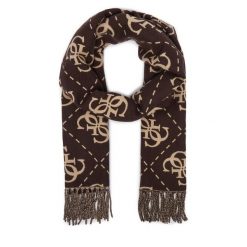 Szalik Guess. Brązowe szaliki damskie Guess, z aplikacjami. Za 234.99 zł.