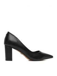 Nine West Czółenka CEO-ZAFIRA-01 Czarny. Czarne czółenka damskie Nine West, bez wzorów, z materiału, bez obcasa, bez zapięcia. Za 229.99 zł.